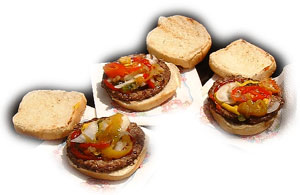 FRESH TASTING HAMBURGS AT PERRY'S BBQ