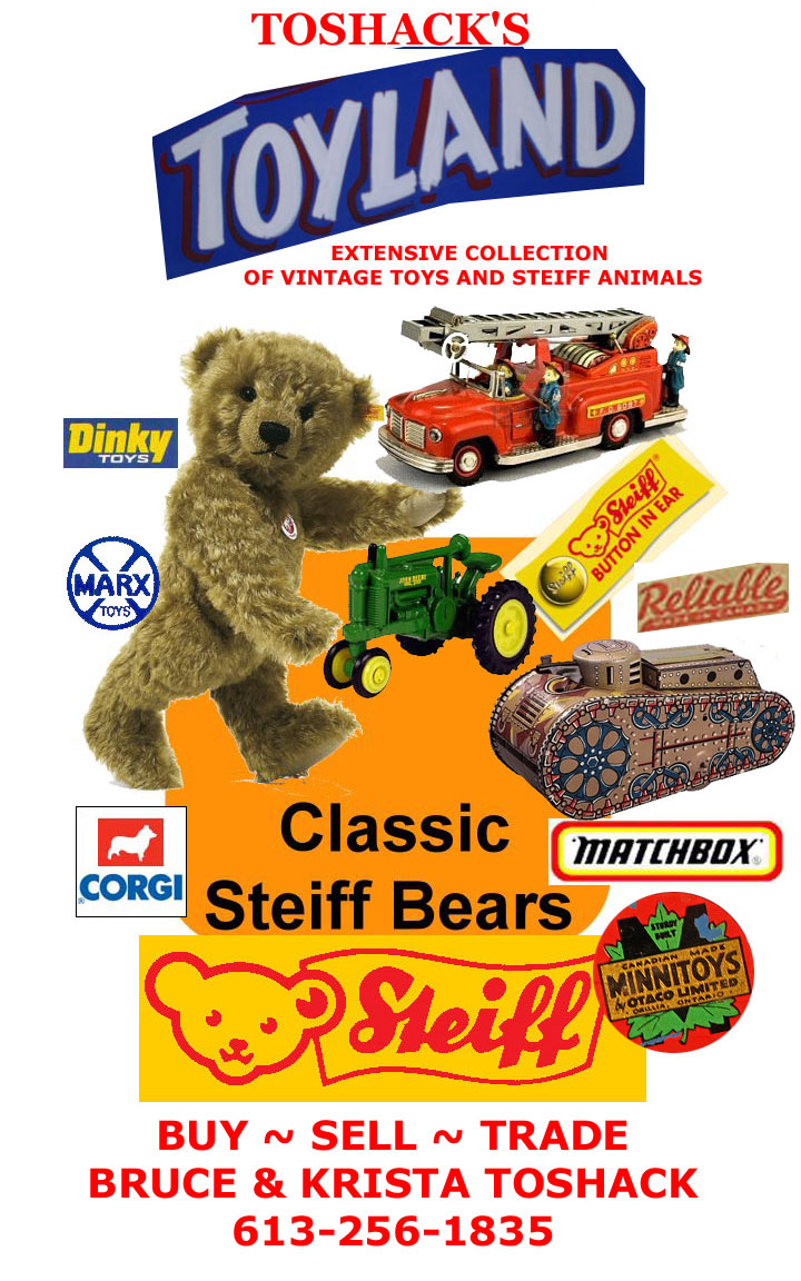 BRUCE & KRISTA TOSHACK  VINTAGE TOY COLLECORS FROM ALMONTE ONTARIO .... 613-256-1835